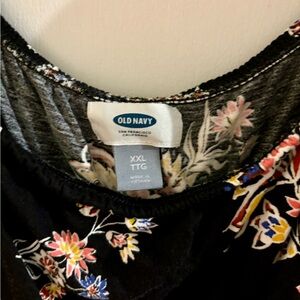 $12 Old Navy Off the Shoulder Black Floral Blouse (pre-loved)